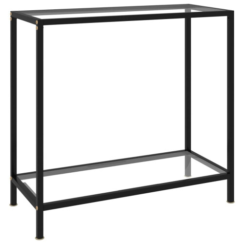VidaXL vidaXL Console Table Transparent 80 cm Tempered Glass Accent Side End Desk