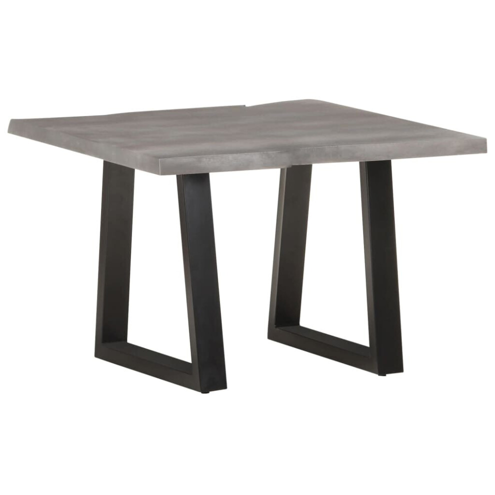 Vidaxl Solid Acacia Wood Coffee Table With Live Edges Side Tea Table Grey