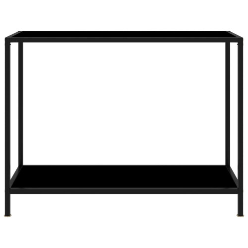 VidaXL vidaXL Console Table Black 100 cm Tempered Glass Accent Side End Hall Desk 1