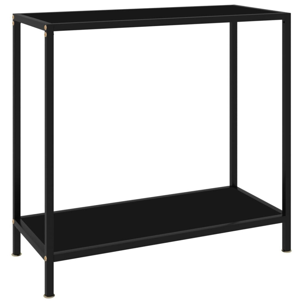 Vidaxl Console Table 80 Cm Tempered Glass Home Accent Side End Hall Desk Black