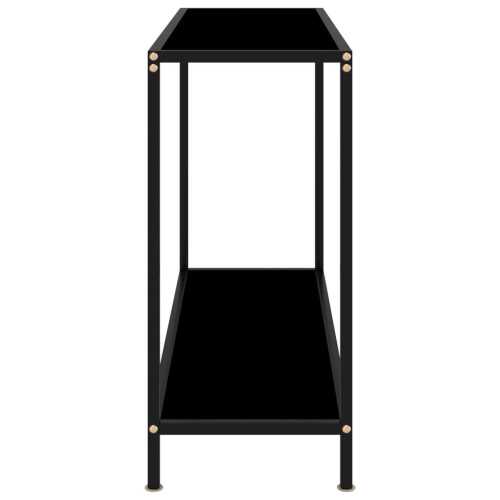 VidaXL vidaXL Console Table Black 100 cm Tempered Glass Accent Side End Hall Desk 2