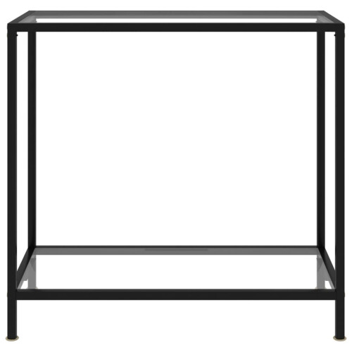 VidaXL vidaXL Console Table Transparent 80 cm Tempered Glass Accent Side End Desk 1