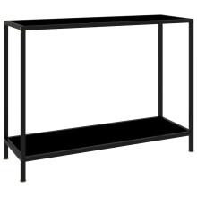 vidaXL Console Table Black 100 cm Tempered Glass Accent Side End Hall Desk