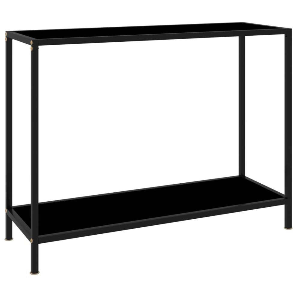 vidaXL Console Table Black 100 cm Tempered Glass Accent Side End Hall Desk