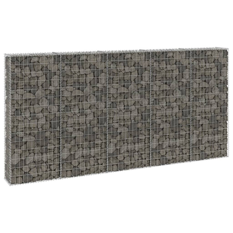 Vidaxl Gabion Wall With Covers Galvanised Steel 300X30x150 Cm Outdoor Cage
