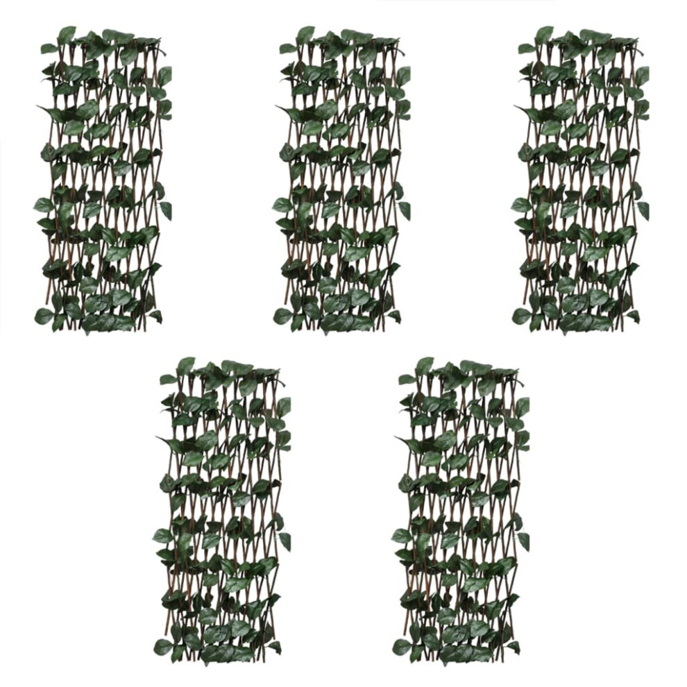 Vidaxl 5X Willow Trellis Fences With Artificial Leaves 30 Cm Garden Barrier