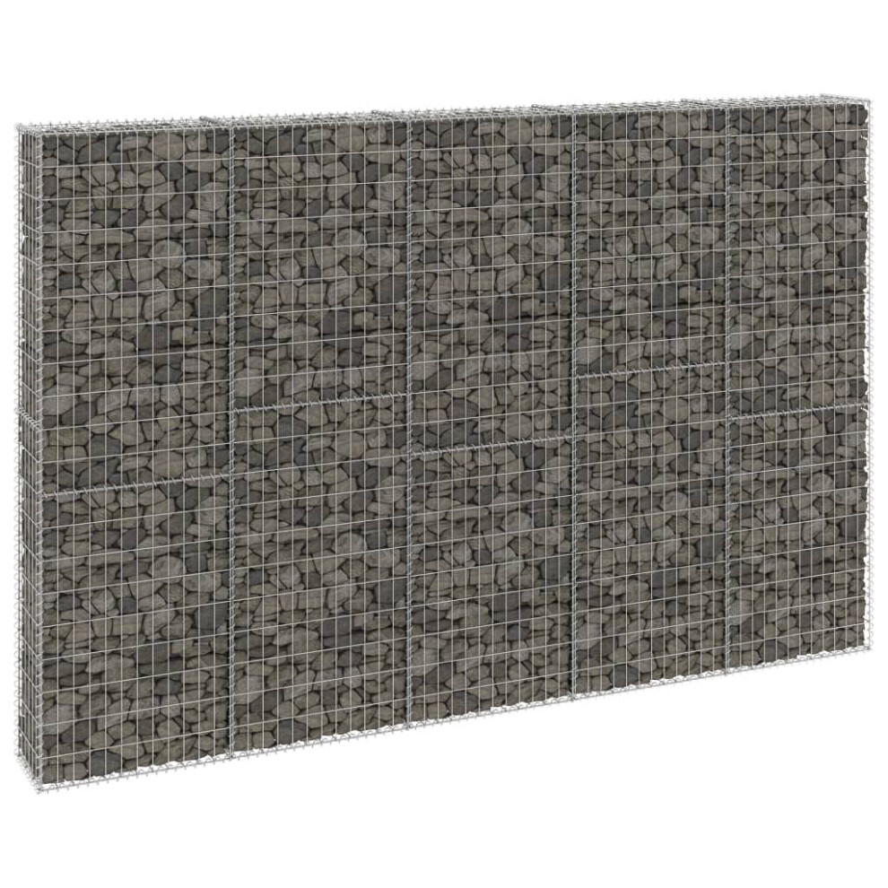 Vidaxl Gabion Wall With Covers Galvanised Steel 300X30x200 Cm Outdoor Cage