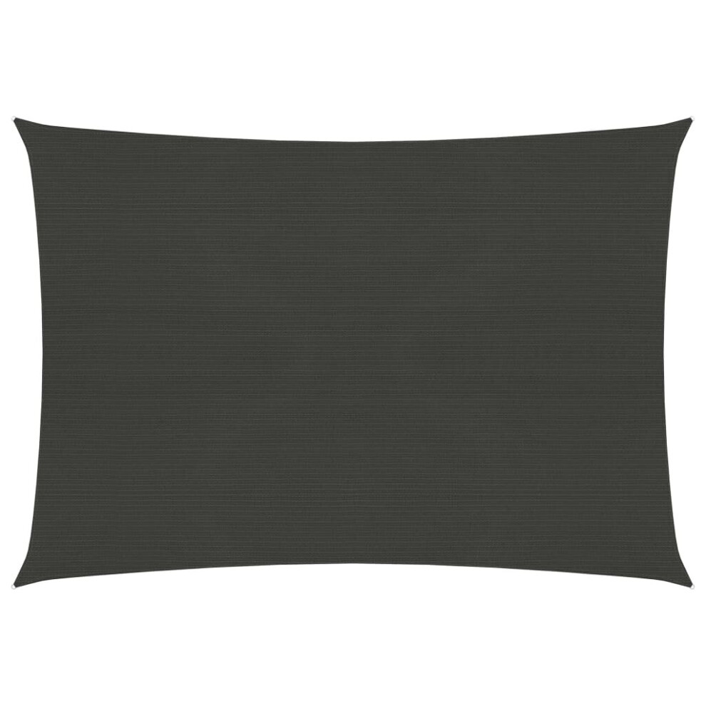Vidaxl Sunshade Sail 160 G/M² 2.5X3.5 M Hdpe Garden Canopy Awning Anthracite