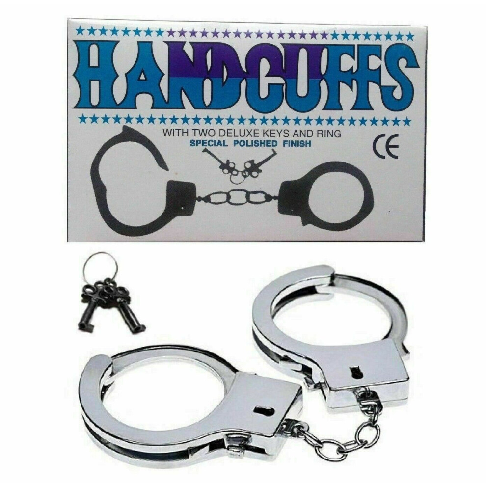 (Steel Handcuff) Furry Fluffy Handcuffs Fancy Dress Hen Night Party