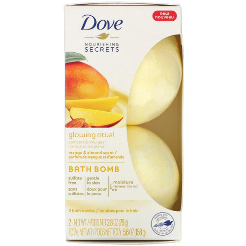 Dove Dove, Nourishing Secrets, Bath Bombs, Mango and Almond, 2 Bath Bombs