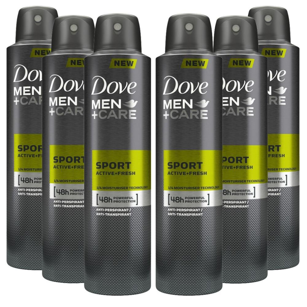 6pk Dove Men+Care Sport Active + Fresh Deodorant 250 ML