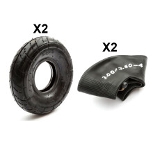 2 Tyre & Inner Tube 3.00-4 300-4 300x4 Tarmac Tread 4" 4 Inch Rim