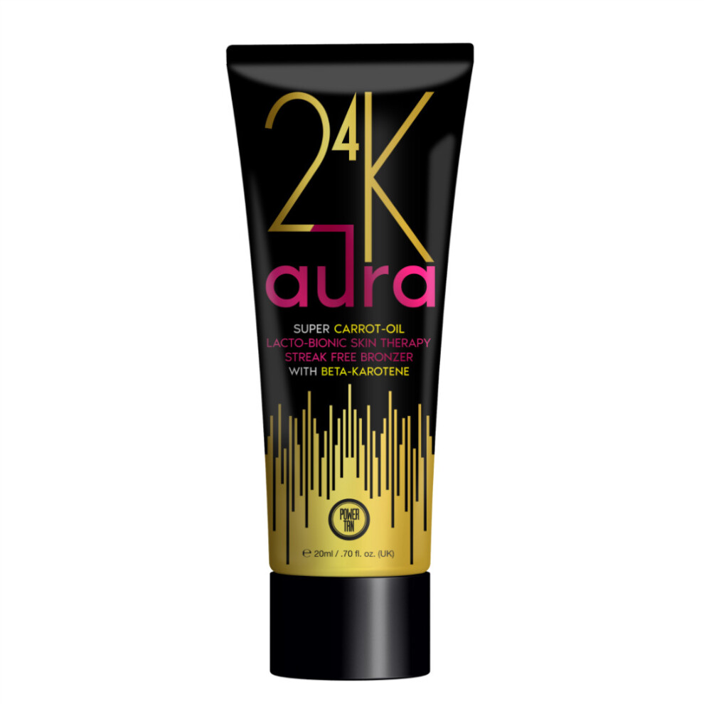 Power Tan 24K Aura Super Carrot Oil Tanning Bronzing Lotion Streak Free 250ml