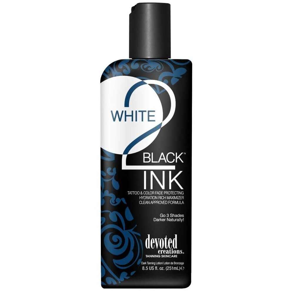 Devoted Creations White 2 Black INK Tattoo & Colour Protection Tanning Lotion 250ml