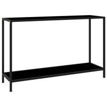 vidaXL Console Table Black 120 cm Tempered Glass Accent Side End Hall Desk