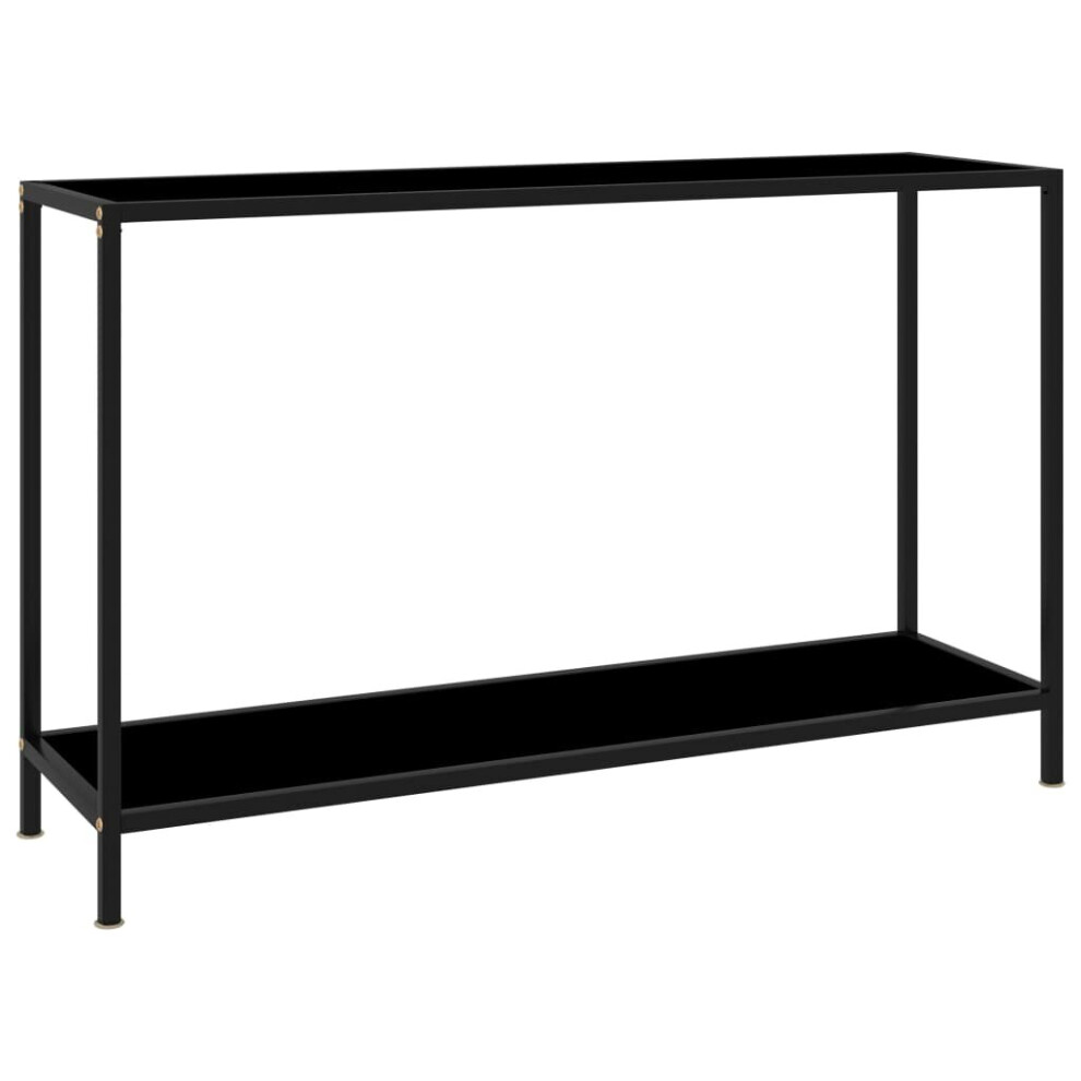 vidaXL Console Table Black 120 cm Tempered Glass Accent Side End Hall Desk