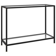 vidaXL Console Table Transparent 100 cm Tempered Glass Accent Side End Desk