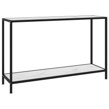 vidaXL Console Table White 120 cm Tempered Glass Accent Side End Hall Desk