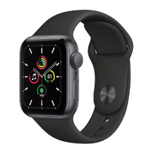 Apple Watch SE GPS 40mm Space Gray θήκη αλουμινίου με μαύρο αθλητικό λουράκι