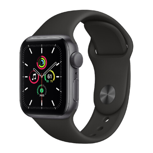 Apple Apple Watch SE GPS 40mm Space Gray θήκη αλουμινίου με μαύρο αθλητικό λουράκι