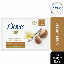 Dove Shea Butter Beauty Bar 4x100g (9019272) - Nourishing Cleansing for Soft, Smooth Skin