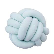 (Light Cyan) Knot Ball Throw Pillow Round Cushion Nursery Baby Toy Pillows Home Decor