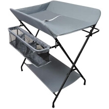 OUNUO Foldable Baby Changing Table with Integrated Storage Bags - Stable Steel-Frame, Space-Saving Nursery Station 80x63x96 cm