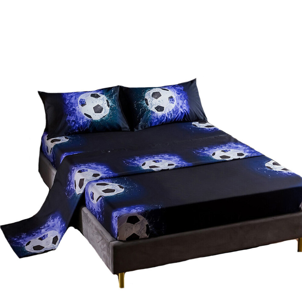 (Football, 3PCS-Single(99x190cm)) Basketball Football Rugby Fitted Sheets Set for Kids Teens-image-OPC-P6N2P95-NEW