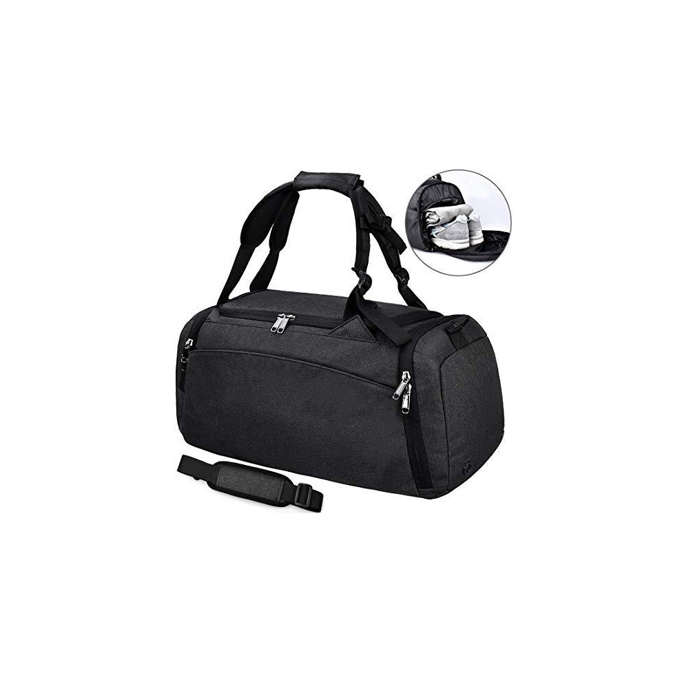 NEWHEY Sports Gym Duffel Bag with Shoe Compartment Waterproof Travel Holdall Large Sport Duffle Bag for Men 40 L Black on OnBuy