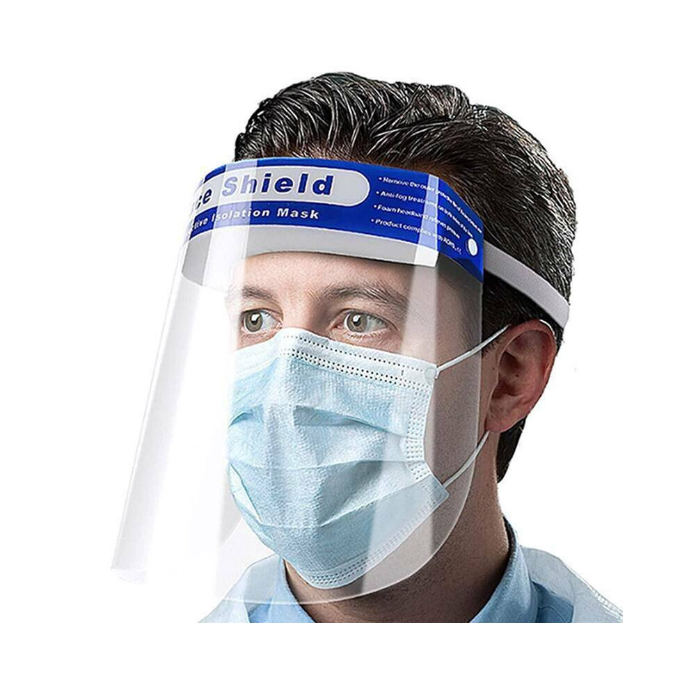 (2Pcs) Safety Full Face Covering Dust-Proof Shield Clear Mask Protection Visor Reusable 683546401762