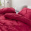 (Wine Red, Single-135x200cm) Pinch Pleated Pintuck Bedding Sets Solid Color 8