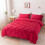 (Wine Red, Double-200x200cm) Pinch Pleated Pintuck Bedding Sets Solid Color 4