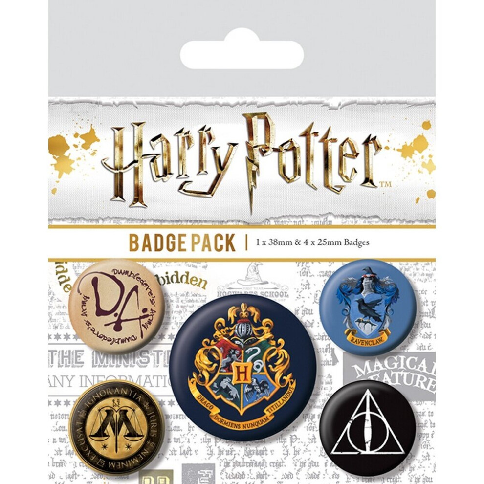 Hogwarts Badge Set (Pack Of 5)