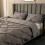 (Grey, Super King-260x230cm) Pinch Pleated Pintuck Bedding Sets Solid Color 4