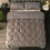 (Grey, Super King-260x230cm) Pinch Pleated Pintuck Bedding Sets Solid Color 2