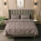 (Grey, Super King-260x230cm) Pinch Pleated Pintuck Bedding Sets Solid Color 1