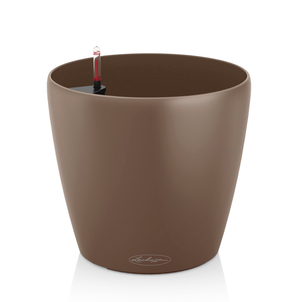 (Nutmeg, D19 H17 cm) LECHUZA CLASSICO Color Round Poly Resin Self-watering Planter