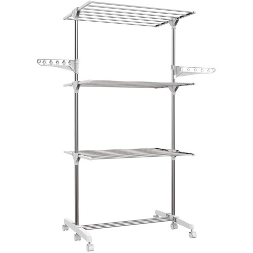 Hyfive Clothes Airer Drying Rack Extra Large 3 Tier Clothes Drying Rail 1