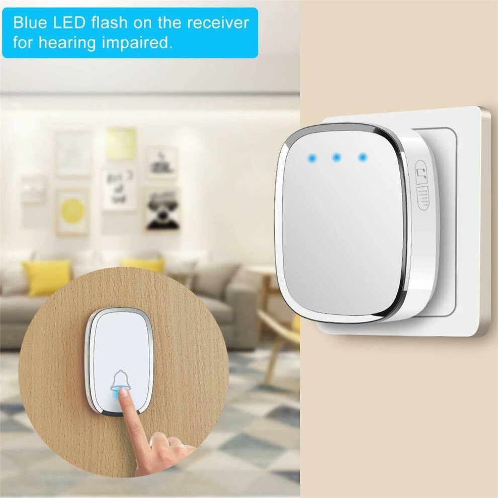 300M Wireless Door Bell Doorbell Waterproof Wall Plug-in Chime Remote