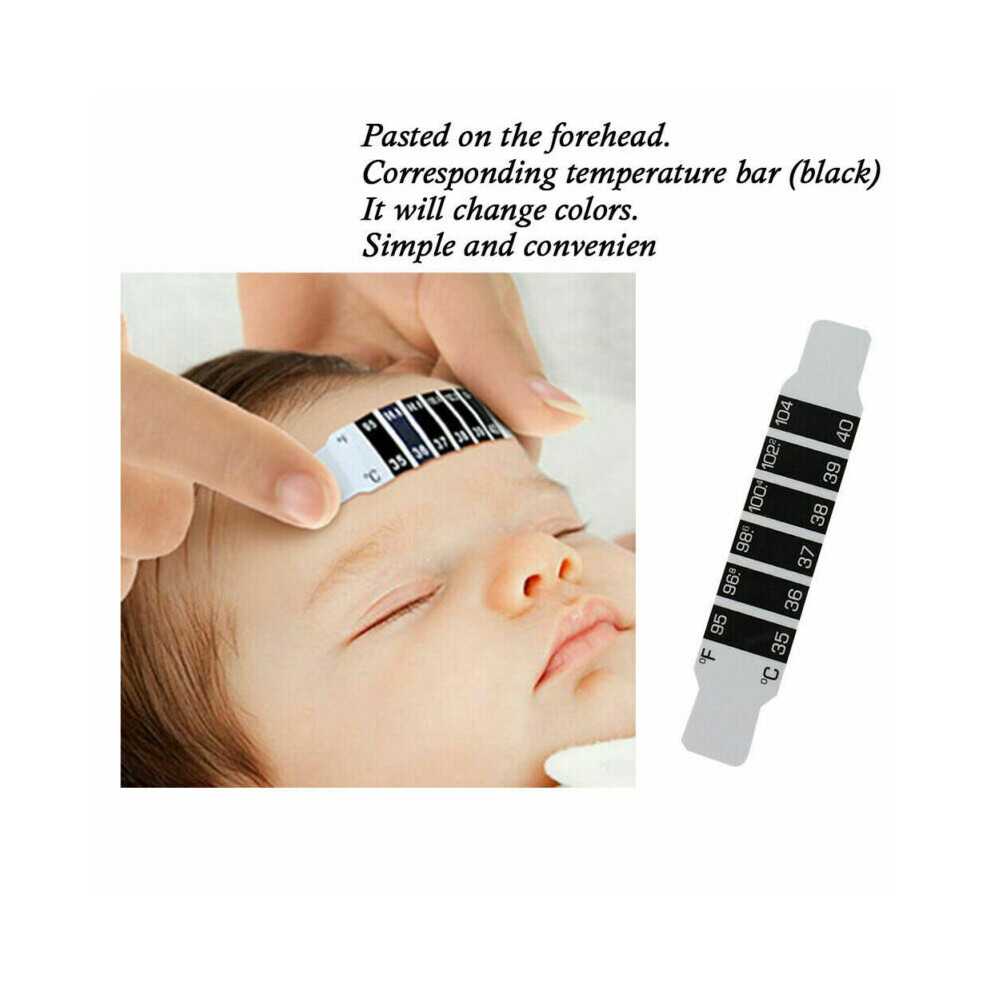 White/Black 50Pcs Forehead Thermometer Strip Head Fever Scan Check Temperature