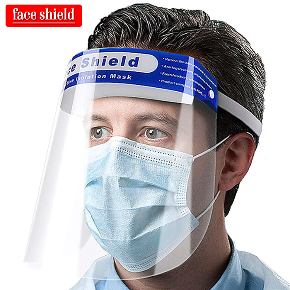 (10Pcs) Full Face Shield Covers Mask Pet Shield Transparent Clear Plastic Cover 683546802965