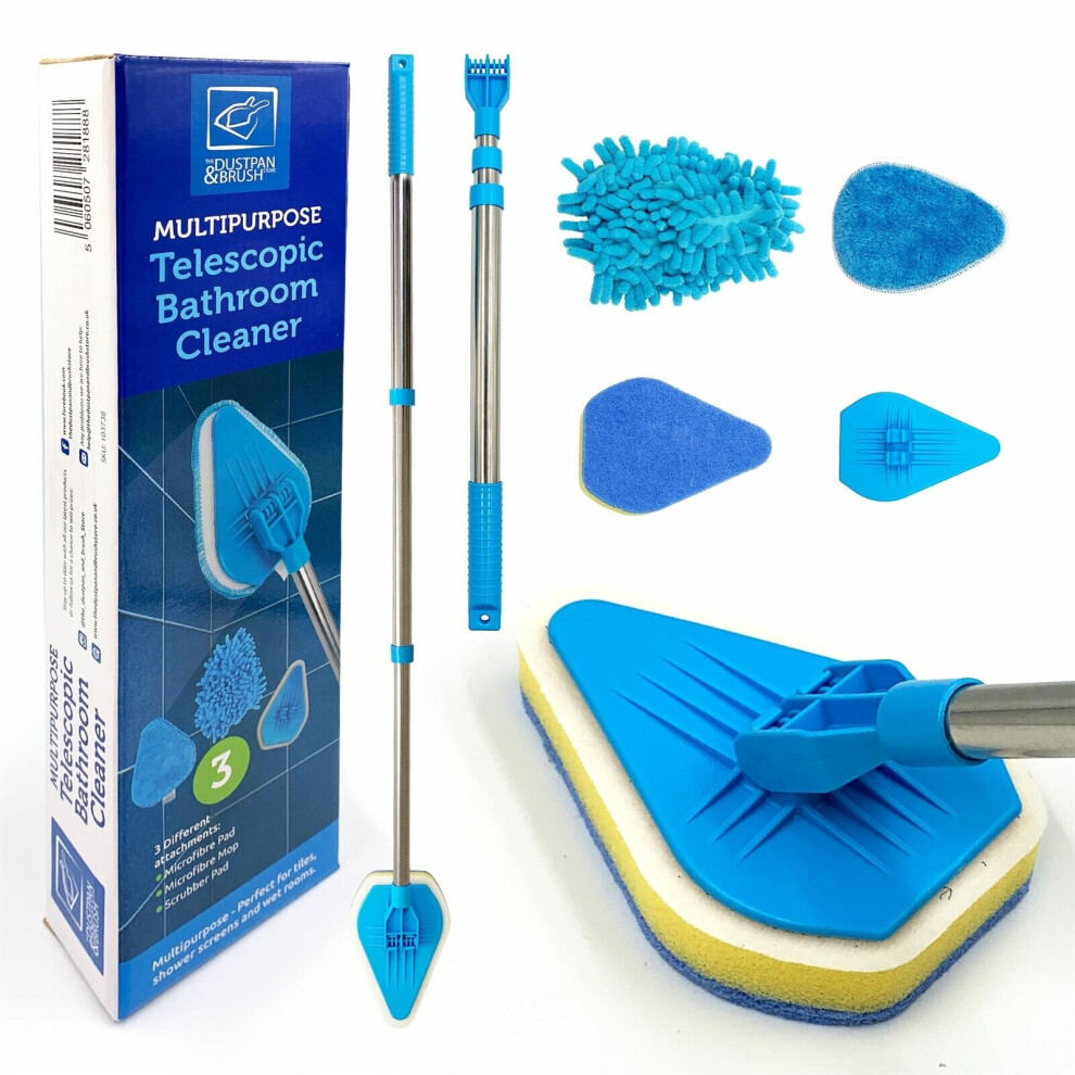 The Dustpan & Brush Store Bathroom Mop Bath Shower Screen Tile Cleaning Kit Floor Cleaner Tool
