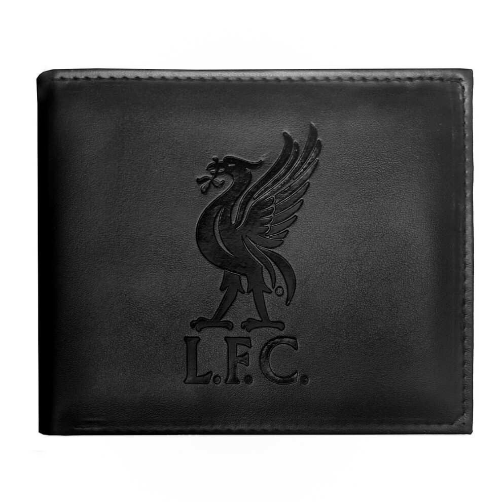 (Black) Liverpool FC Official Football Gift Embossed Crest Wallet Black