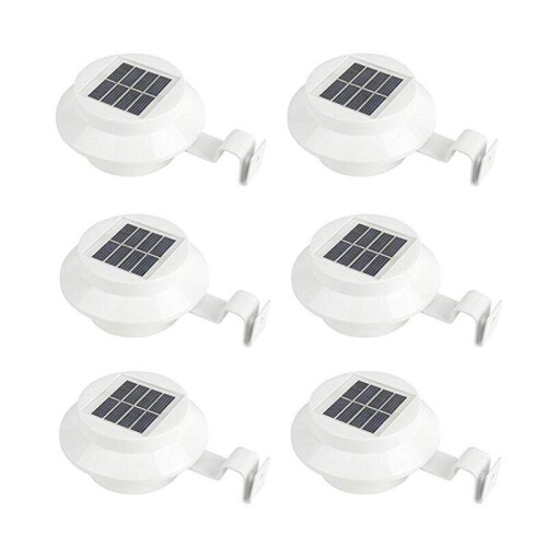 6 Pack Gutter Solar Lights Outdoor LED Waterproof Sink Lights Solar Powered 1