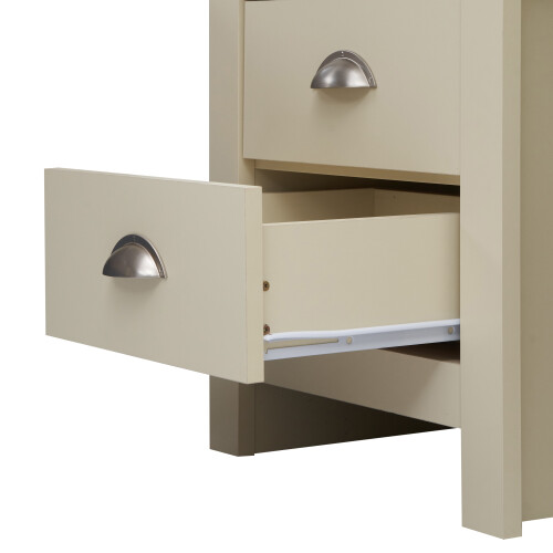 Timber Art Design UK Lisbon Cream 2x Bedside Table Cabinet Bedroom Nightstand 2 Drawer 2