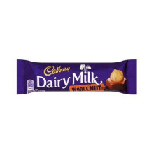 Cadbury Dairy Milk Whole Nut Chocolate Bar 49g – Smooth Milk Chocolate with Hazelnuts