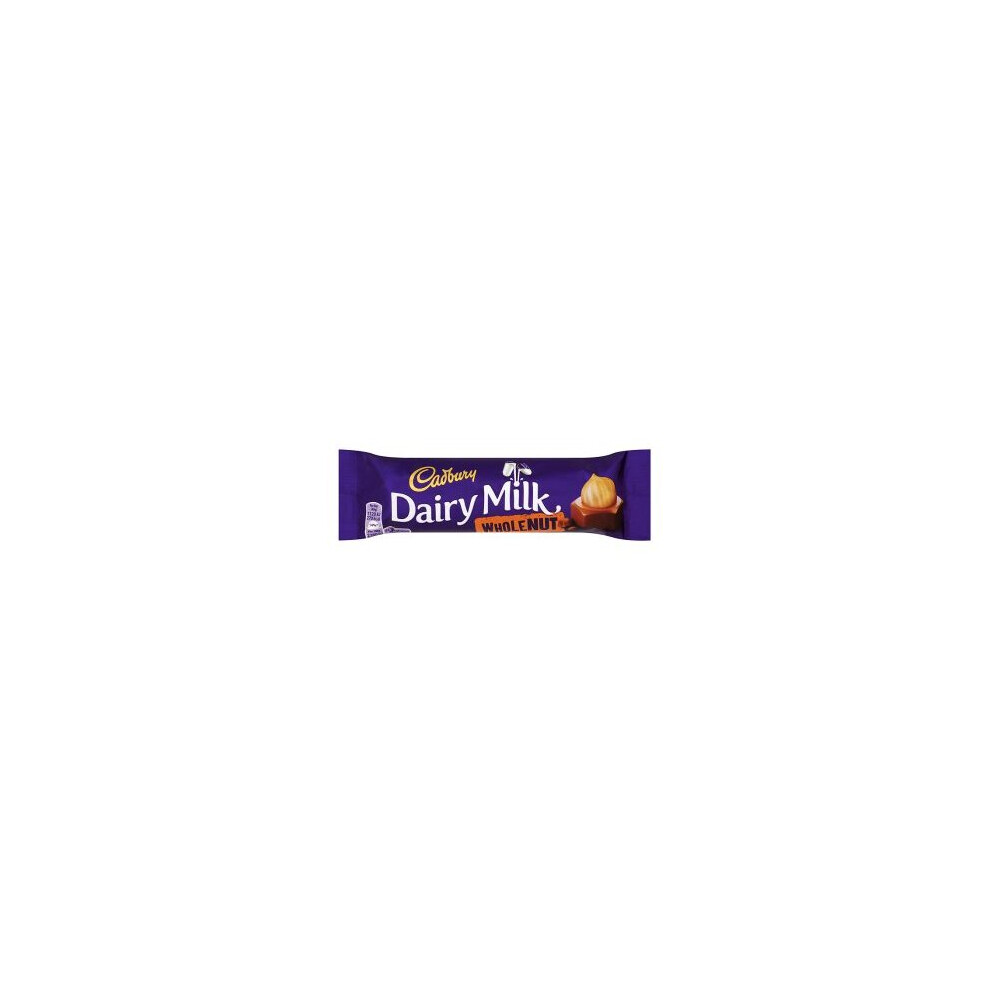 Cadbury Dairy Milk Whole Nut Chocolate Bar 49G – Smooth Milk Chocolate With Hazelnuts