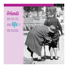 M.I.L.K Friends Are For Life & Life Is For Friends Fun Greetings Card