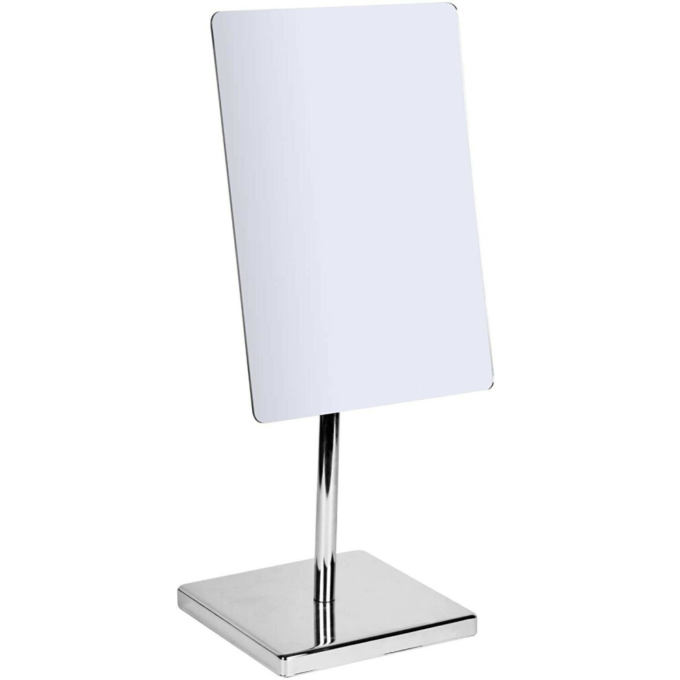 Large Makeup Mirror Rectangle Chrome Shaving Mirror On Stand Chrome