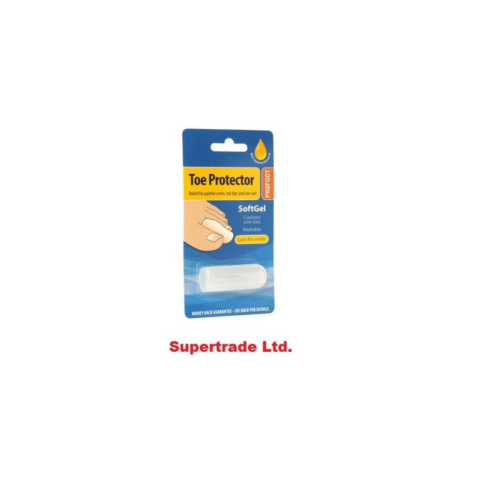 Profoot Soft Gel Toe Or Finger Protector Corns Toe Tips & Curl One Size Fits All